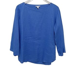 Eileen Fisher Blue Organic Linen Tunic Over-sized Size XS